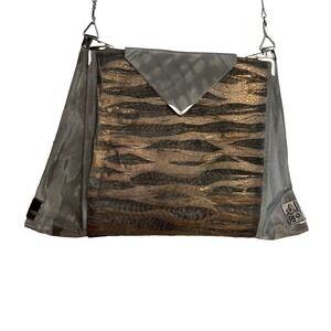 Bo's Art Los Angeles Small Metal Mesh Purse Zebra Stripe Handmade One‎ of a kind